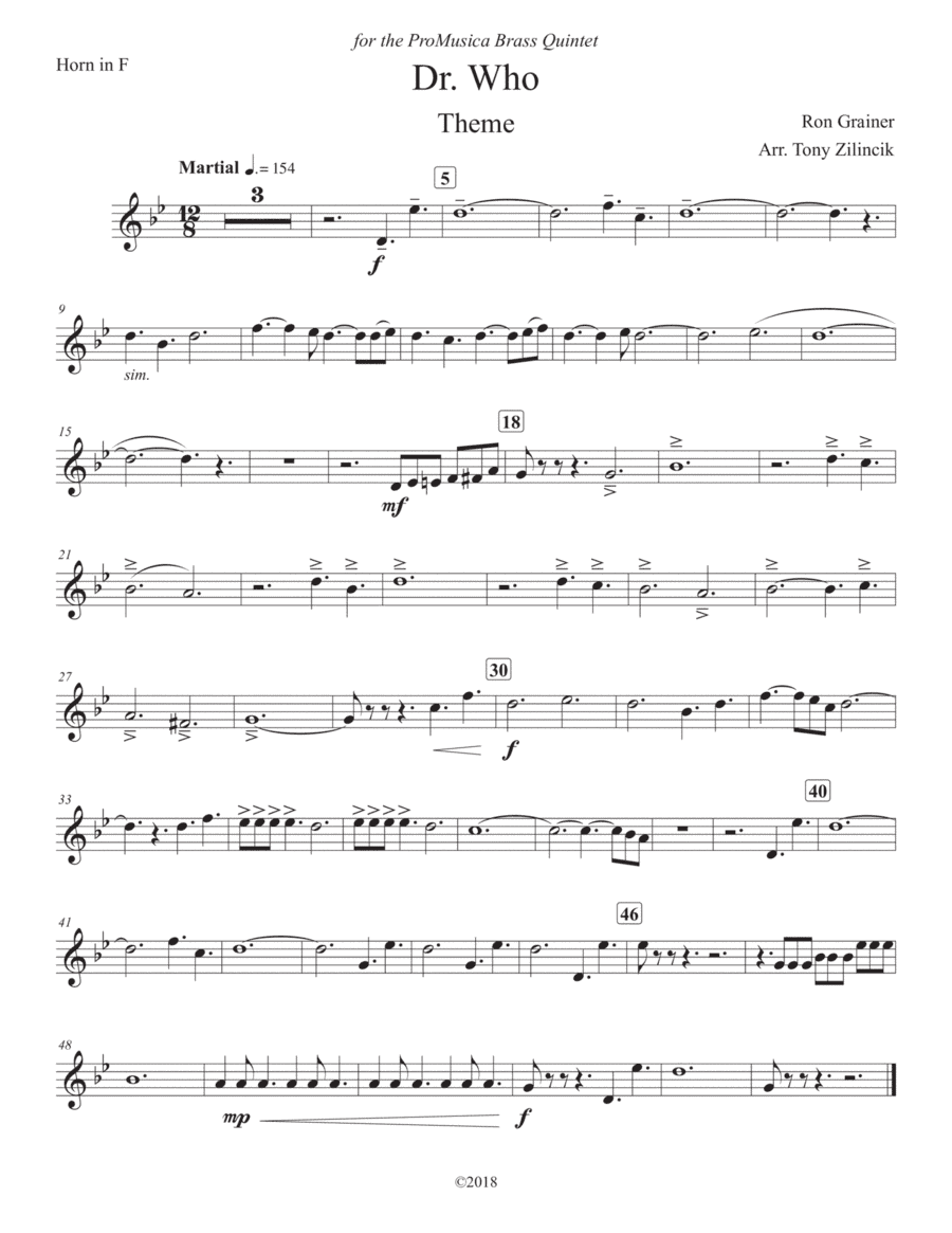 Dr. Who (arr. Tony Zilincik)
