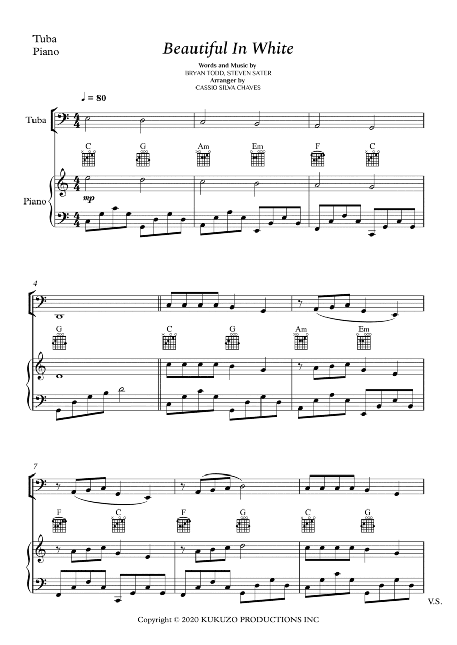 Beautiful In White (arr. Cássio Silva Chaves)