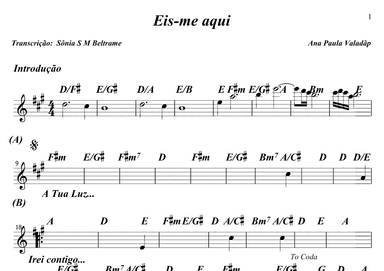 Eis-me Aqui (arr. Sônia S M Beltrame)