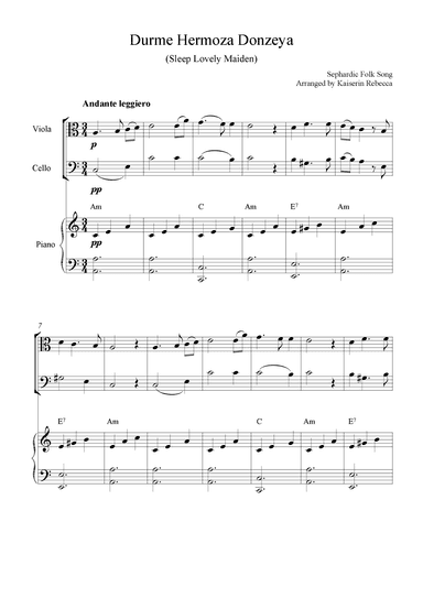 Durme Hermoza Donzeya (Sleep Lovely Maiden) (arr. Kaiserin Rebecca)