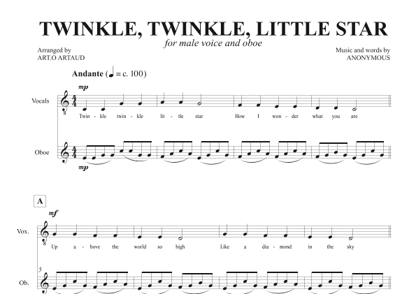 Twinkle Twinkle Little Star (arr. Art.o Artaud)