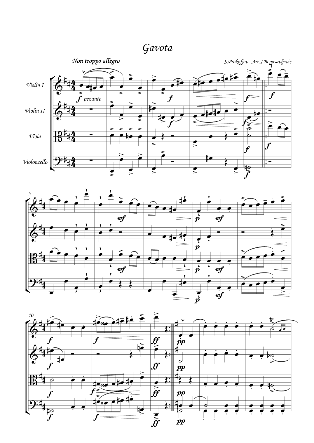 Gavota (arr. Jovan Bogosavljevic)