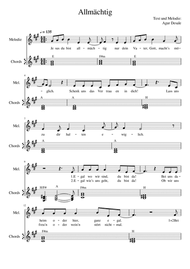 Allmächtig (ohne Drums)