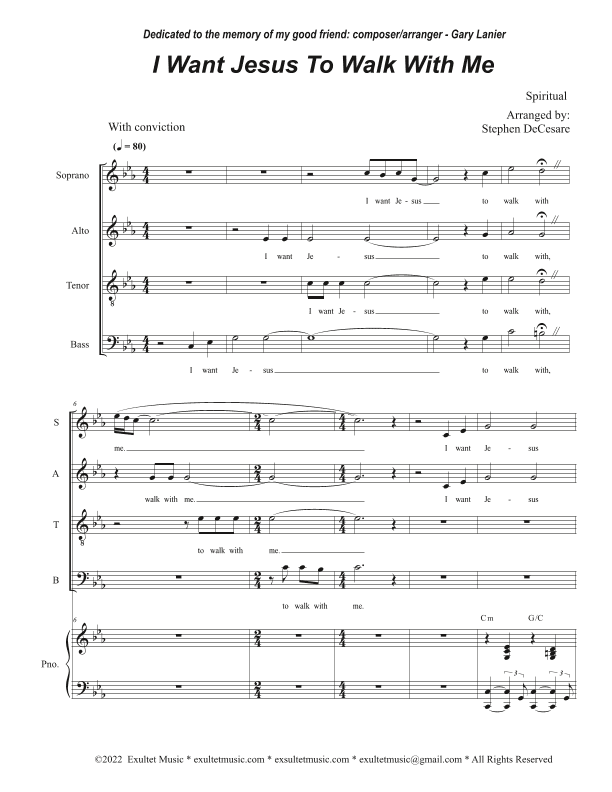I Want Jesus To Walk With Me (SATB) (arr. Stephen DeCesare)