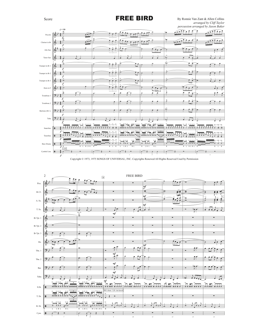 Free Bird (arr. Clifton Taylor & Jason Baker)