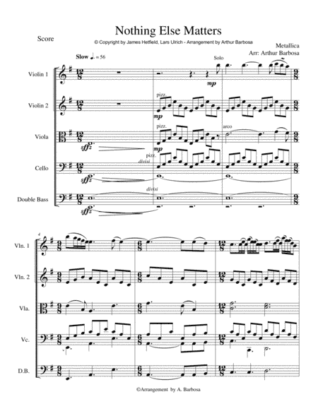 Nothing Else Matters (arr. Arthur Barbosa)
