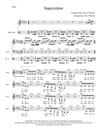 Superstition - Score Only (arr. Eric O'Reilly)