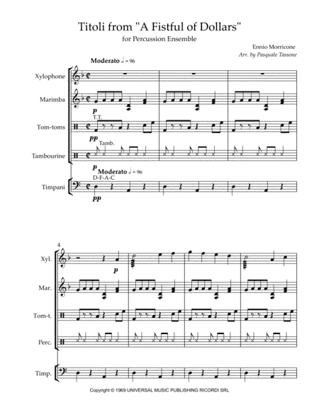Per Un Pugno Di Dollari (arr. Pasquale Tassone)