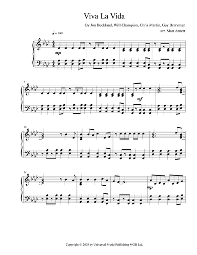 Viva La Vida (arr. Matt Arnett)