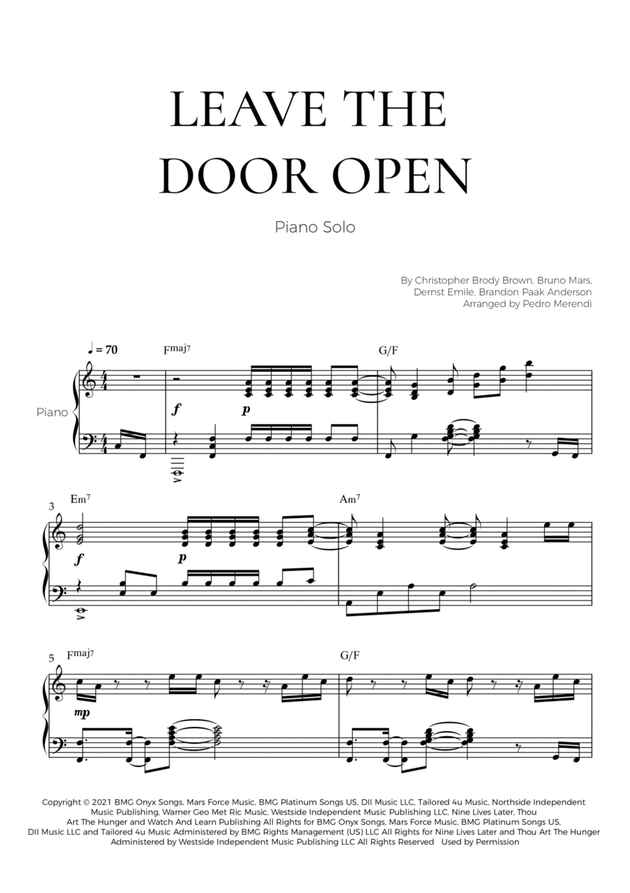 Leave The Door Open (arr. Pedro Merendi)