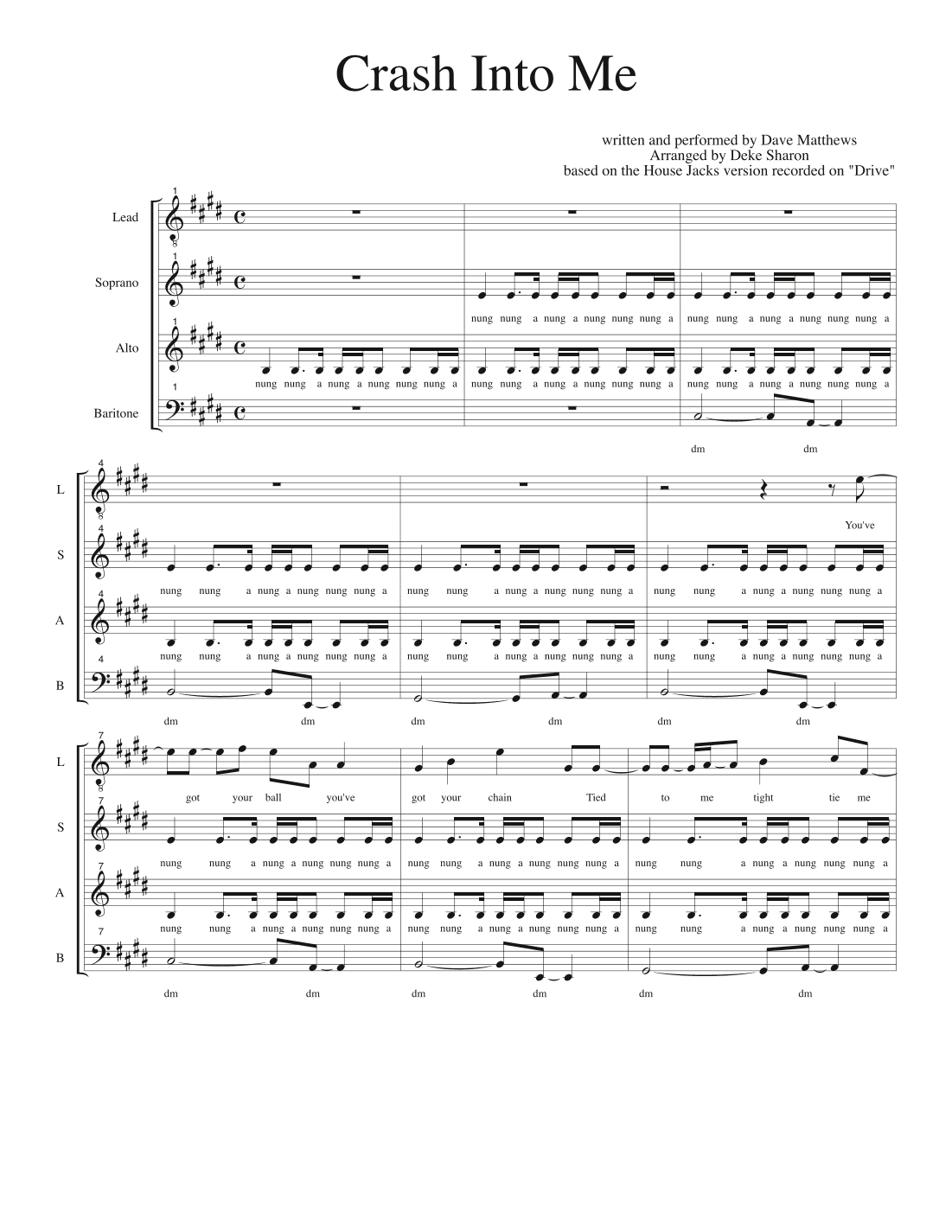 Crash Into Me (arr. Deke Sharon)