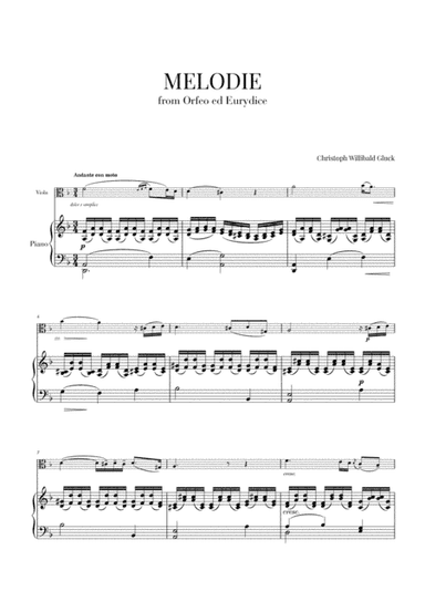 Gluck - Melodie (for Viola and Piano) (arr. Cadenza Editions)