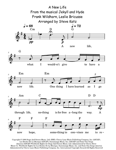 A New Life (arr. Steve Katz)
