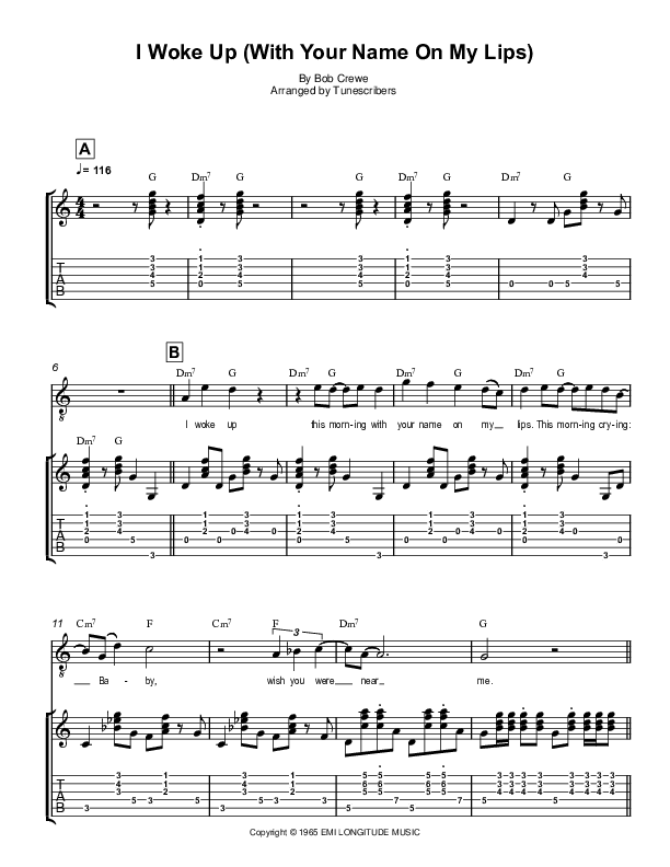 I Woke Up (With Your Name On My Lips) (arr. Tunescribers)