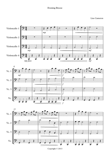 Evening Breeze - Cello Quartet