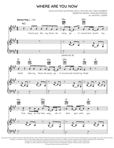 Where Are You Now (arr. Whitney Lussier)
