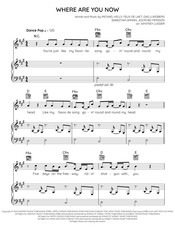 Where Are You Now (arr. Whitney Lussier)