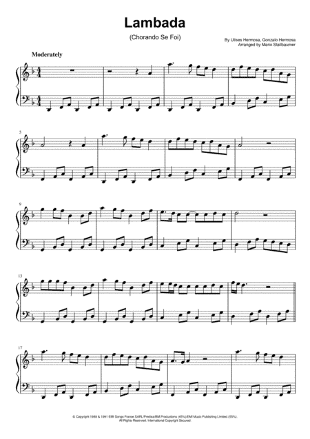 Chorando Se Foi (lambada) (arr. Mario Stallbaumer)