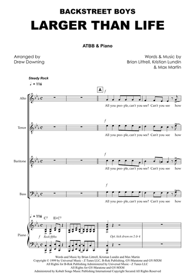 Larger Than Life (arr. Drew Downing)