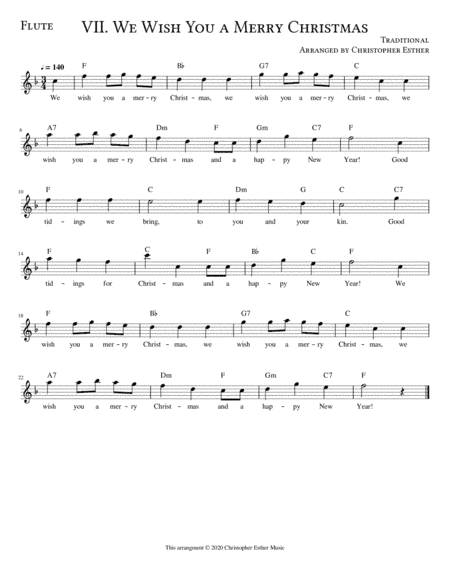We Wish You a Merry Christmas for Flute (arr. Christopher Esther)