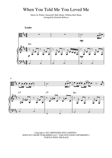 When You Told Me You Loved Me (arr. Kaiserin Rebecca)