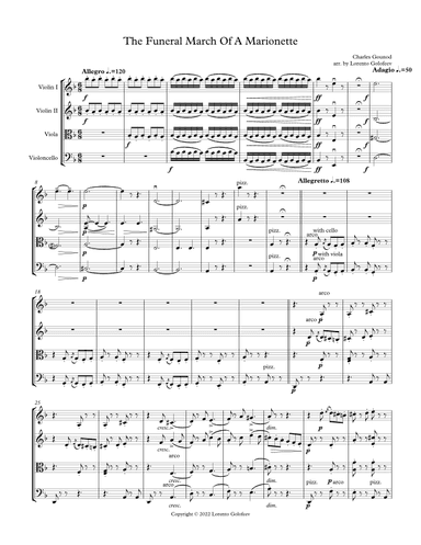 Funeral March of a Marionette - String Quartet (arr. Lorento Golofeev)