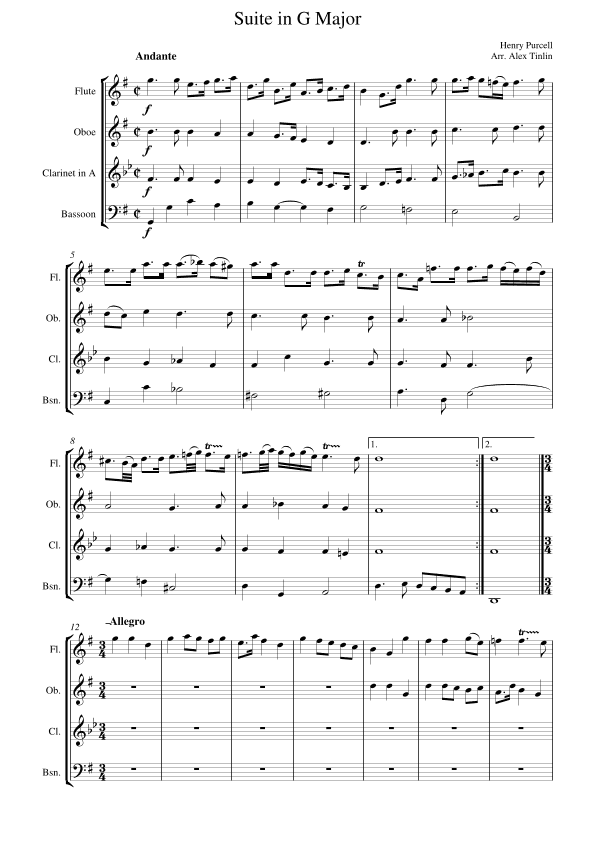 Suite in G Major for Wind (arr. Alex Tinlin)