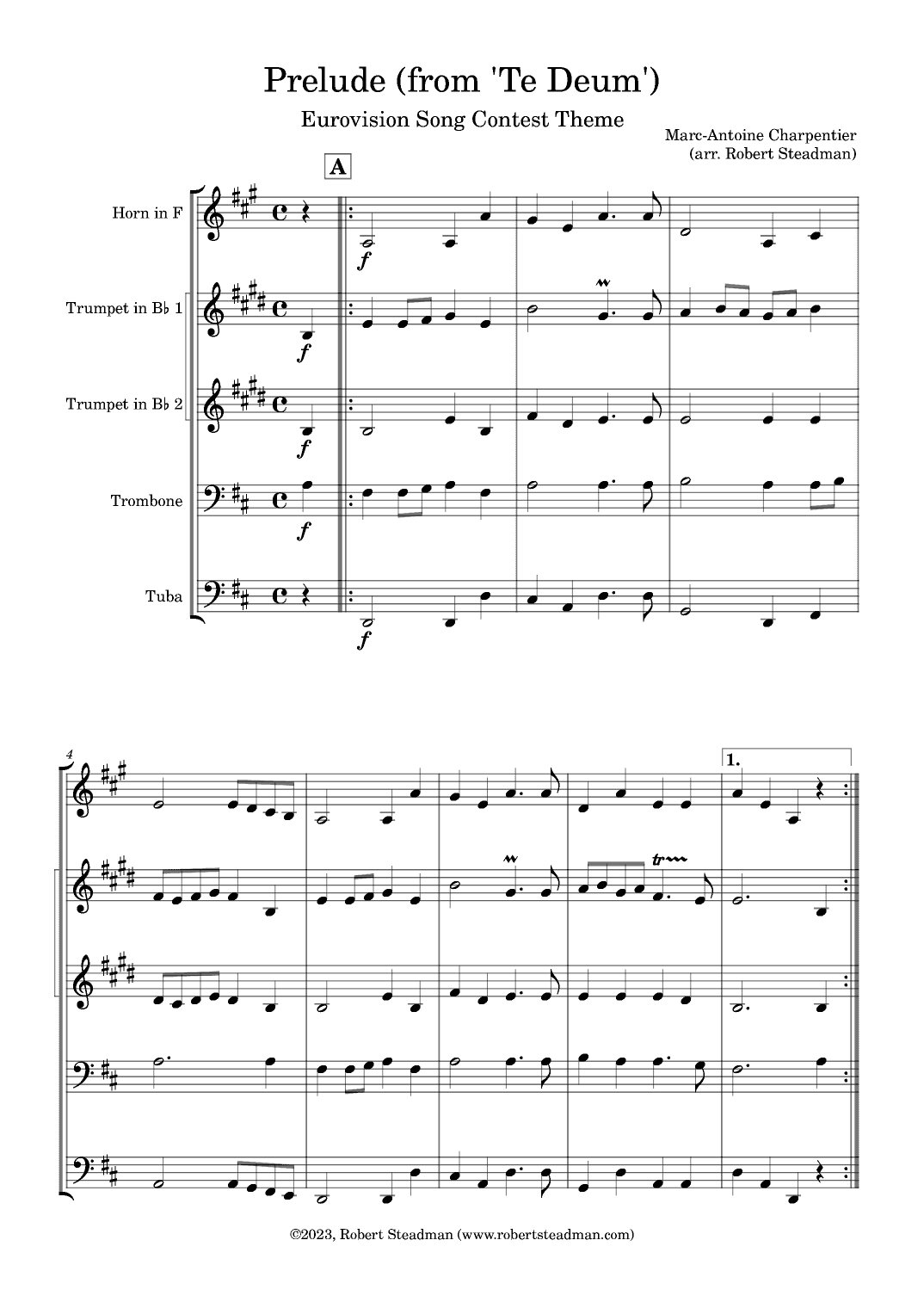 Prelude (from 'Te Deum') - EUROVISION SONG CONTEST THEME (arr. Robert Steadman)