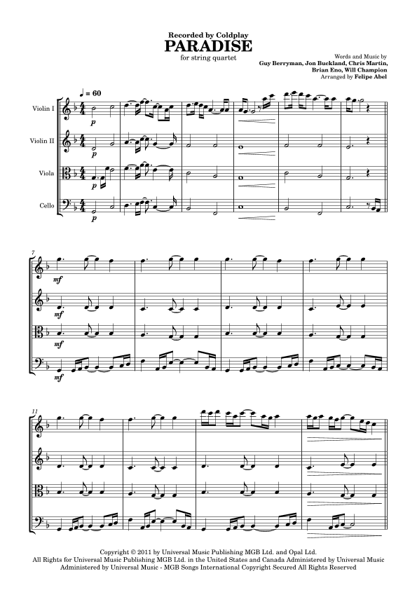 Paradise (arr. Felipe Abel)