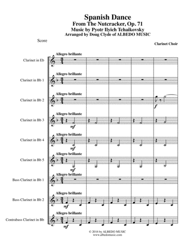 Spanish Dance from The Nutcracker for Clarinet Choir (arr. Doug Clyde)