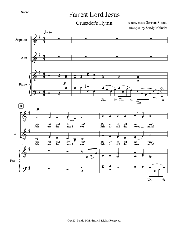 Fairest Lord Jesus (arr. Sandy McIntire)