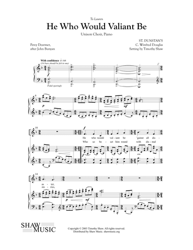 He Who Would Valiant Be (arr. Timothy Shaw)