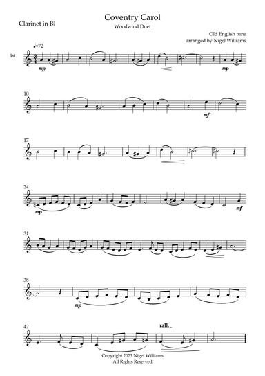 Coventry Carol (arr. Nigel Williams)