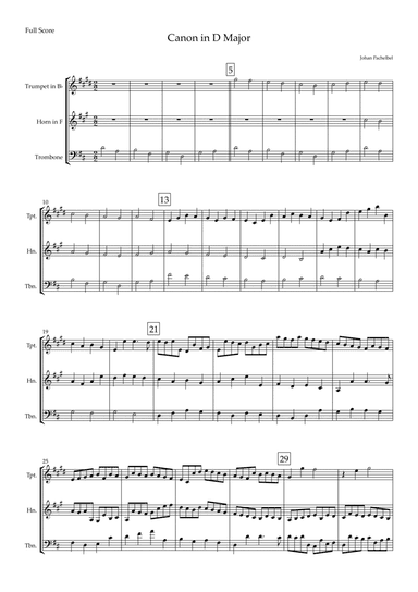 Canon in D Major (Johann Pachelbel) for Brass Trio (arr. Fabio Britto)