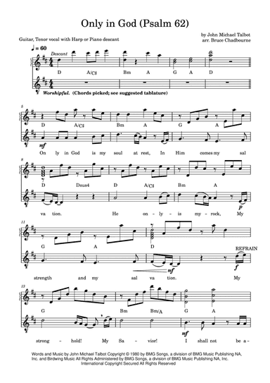 Only In God (arr. Bruce Chadbourne)