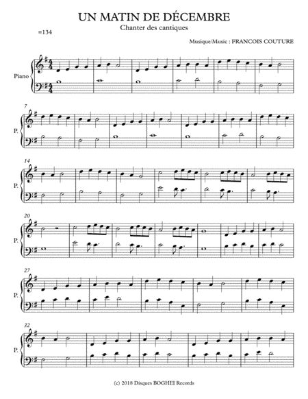UN MATIN DE DÉCEMBRE - Chanter des cantiques