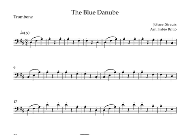 The Blue Danube (Waltz by Johann Strauss) for Trombone Solo (arr. Fabio Britto)