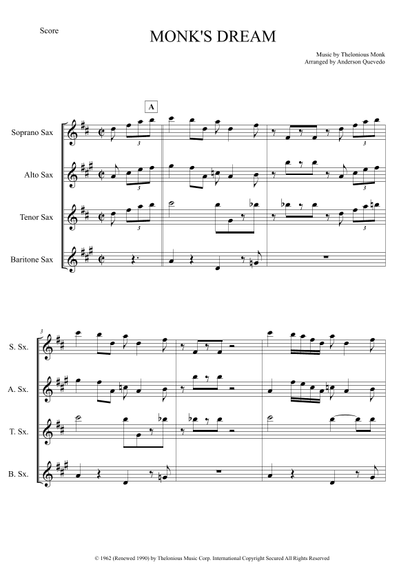 Monk's Dream (arr. Anderson Quevedo)