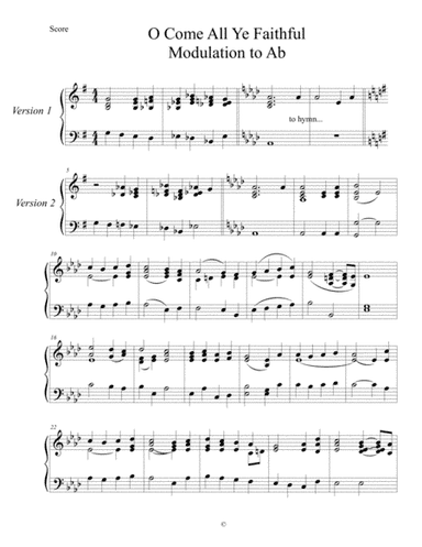 Adeste Fideles - two modulations to Ab