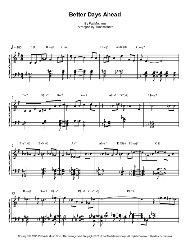 Better Days Ahead (arr. Tunescribers)