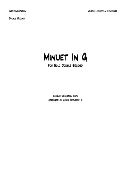 Minuet In G (arr. Louis Turndick III)