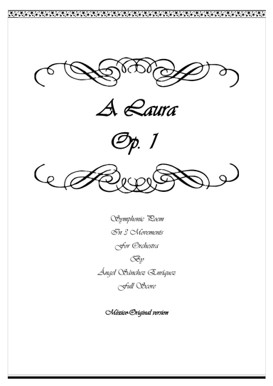 "A Laura" Symphonische Dichtung Op. 1 - Score Only
