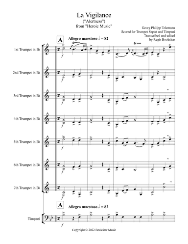 La Vigilance (from "Heroic Music") (Bb) (Trumpet Septet, Timpani) (arr. Regis Bookshar)
