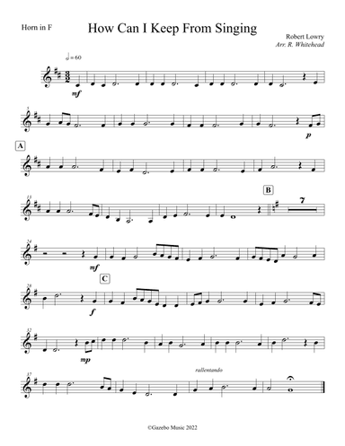 How Can I Keep From Singing (arr. Robert Whitehead)