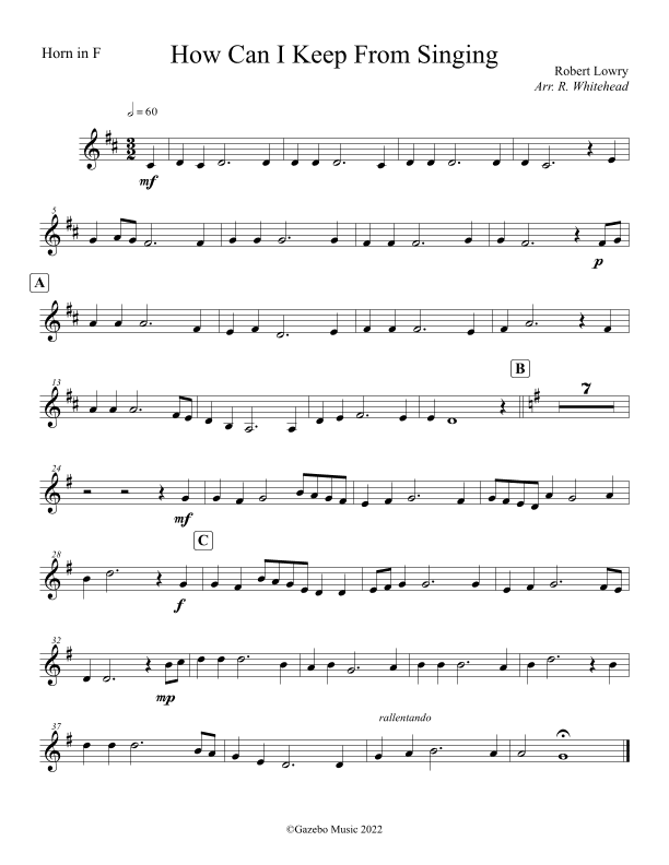 How Can I Keep From Singing (arr. Robert Whitehead)