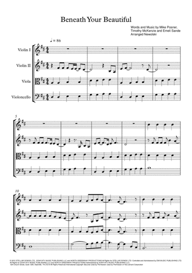 Beneath Your Beautiful (arr. Newolski)