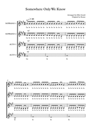 Somewhere Only We Know (arr. Ellie Gould)