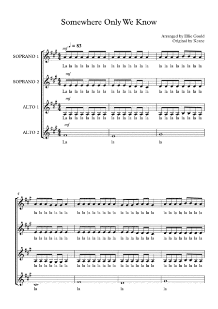 Somewhere Only We Know (arr. Ellie Gould)