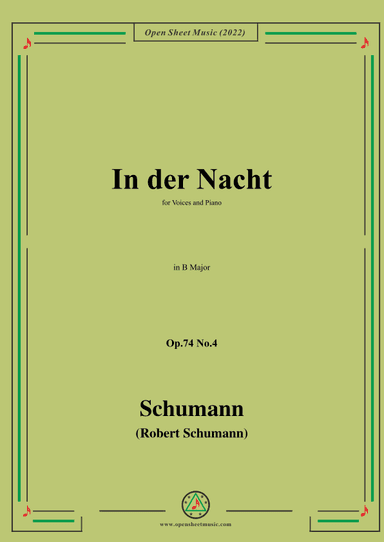 Schumann-In der Nacht,Op.74 No.4,in B Major (arr. OSM Press)