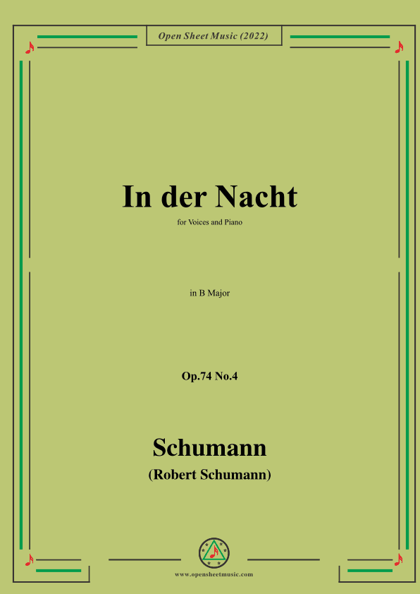 Schumann-In der Nacht,Op.74 No.4,in B Major (arr. OSM Press)